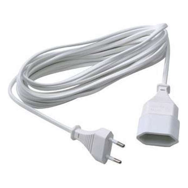 Profile Power Extension Cord, 5,00 M, White