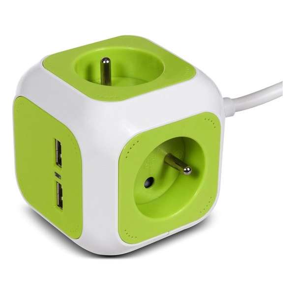 GreenBlue MagicCube 4x stopcontacten 2x USB-aansluiting 1.4m