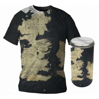 GAME OF THRONES - T-Shirt - Westeros Map - DELUXE EDITION (M)