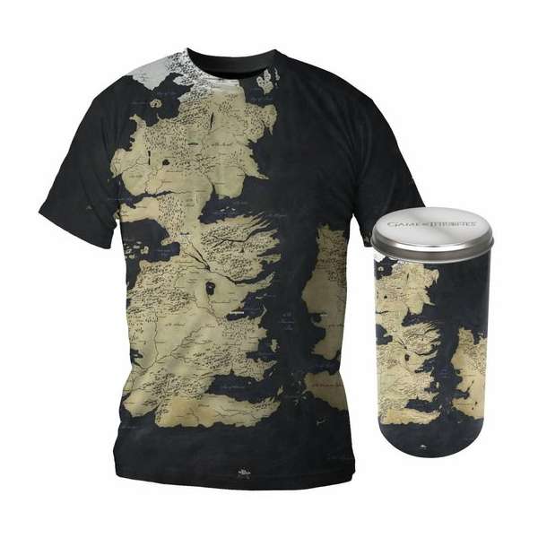 GAME OF THRONES - T-Shirt - Westeros Map - DELUXE EDITION (M)