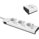 Platte PowerStrip Modular stekkerdoos met 2 USB laders - 1m kabel en aan- en uit schakelaar - stekkerblok - verlengdoos