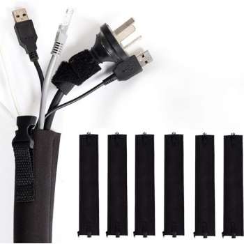 Kabelgoot - 6 Stuks - Kabel Organiser Set - Zwart - Kabelbinders