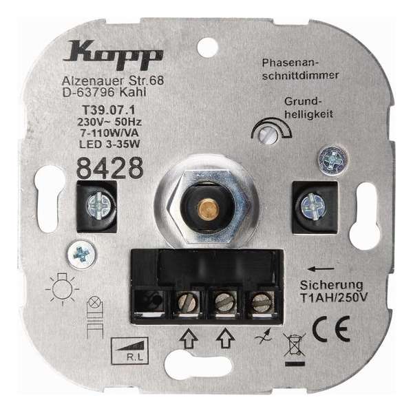 Dimmer Kopp 842800187 1 stuks Inzetstuk Athenis Aluminium