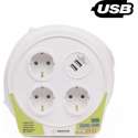 Benson Kabelbox Haspel / Kabelhaspel 10 meter 3 x 1.5MM met 2 usb poorten en 3 RA stopcontacten