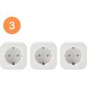 Smart plug - Set van 3 - Slimme stekker 16A - Google Home (Google Assistant) - met stroommeter via mobiele applicatie