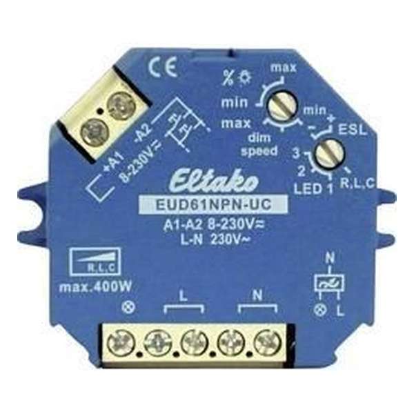 Eltako EUD61NPN-UC Monteerbaar Dimmer & schakelaar Blauw, Wit dimmer