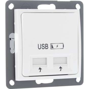 Q-Link S2 contactdoos – inbouw – 2 x USB – 5V – polarwit