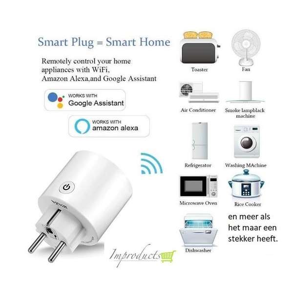 Inktmedia® Huismerk Intelligent stopcontact / wifi stekker smart plugs maakt u huis slim 1 stuk