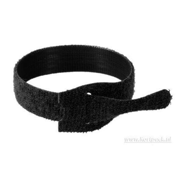 Velcro One-wrap Strap klittenband zwart 20 mm x 200 mm. 25 stuks + Kortpack pen (098.0601)