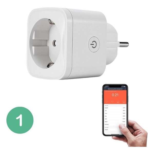 BELIFE® Smart Plug -  1 stuk  - Slimme Stekker met ENERGIEMETER - Google Home & Amazon Alexa Compatible - Smart Home