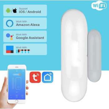 Slimme draadloze raam / deur sensor, geschikt voor smartphone applicatie, TUYA, SMARTLIFE en IFTTT