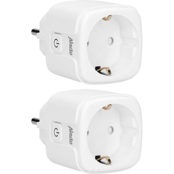 Alecto SMART-PLUG10 DUO - Smart wifi tussenstekker, 16A, 3680W, 2 pack, wit