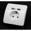 USB stopcontact, USB stopcontacten, USB wandcontact, 2 USB ingangen / oplader / oplaadpunt / huisartikelen