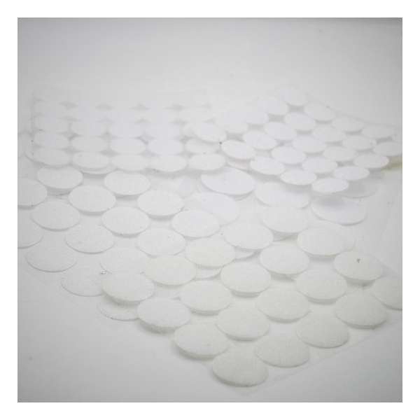 90 paar Velcro zelfklevende rondjes Mix in maten diameter 10 20 25 30mm Kleur Wit Klittenband Rond