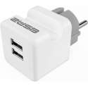 2USB easyCharge plugin reisadapter met USB AA poorten en telefoonhouder - duo verpakking Duo pack