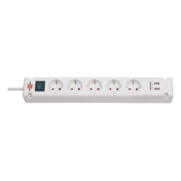 Brennenstuhl BN-1150660315 Bremounta Extension Socket 5-way 2x Usb Wit 3m H05vv-f 3g1.5