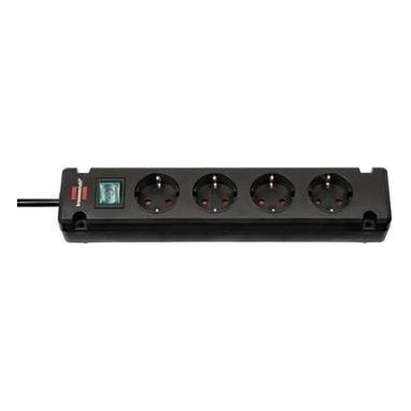 Brennenstuhl Brennenstuhl Brennenstuhl Bremounta Extension Socket 4-way black 1.5m H05VV-F 3G1.5-zwart zwart Zwart