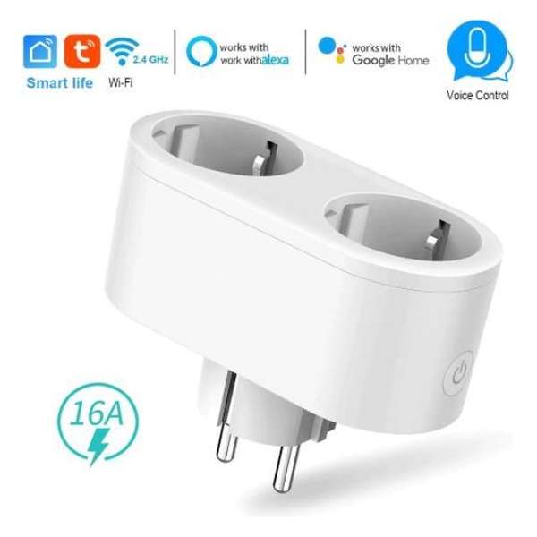 DrPhone VOICE3 Pro – Smart Plug – Slimme stekker – 2 in 1 Schakelaar & Stekker – Stem/ Voice Control – Alexa – Google Home