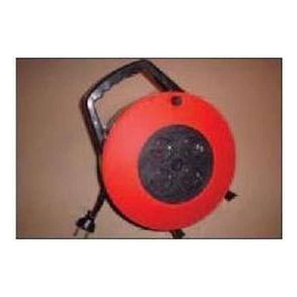 Deltac kabelhaspel cable reel 15m 15 meter Zwart/Rood electriciteitssnoer