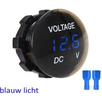 Voltmeter digitaal inbouw 5-30V |Auto, motorfietsen, boot | waterdicht en stofdicht| Blouw | 36x22mm