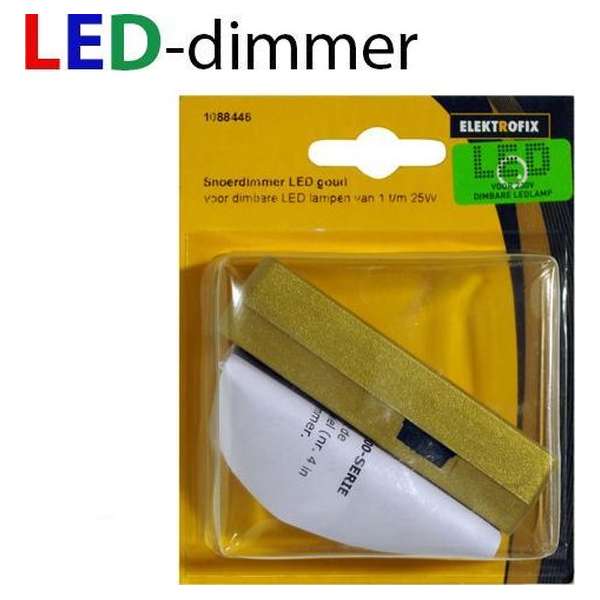 ELEKTROFIX 230V snoerdimmer voor dimbare LED-lampen 1-25W| GOUD