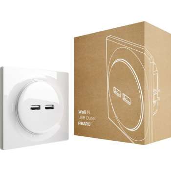 FIBARO Walli N USB Outlet - Wit - Klassiek basiselement