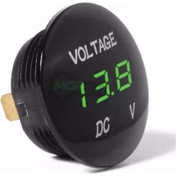 Voltmeter digitaal inbouw 5-48V  |Auto, motorfietsen, boot | waterdicht en stofdicht| Groen | 36x16mm