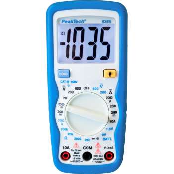 Peaktech 1035: Digitale multimeter ~ 2.000 counts ~ 600V AC / DC ~ 10A DC