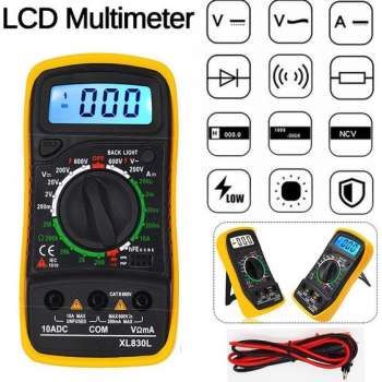 DrPhone Digitale Multimeter - Digitale display & Achtergrondverlichting - Voltmeter - Verbindingsmeter - Voltage - Ohm meter