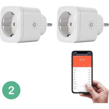 BELIFE® Smart Plug - 2 stuks - Slimme Stekker met ENERGIEMETER - Google Home & Amazon Alexa Compatible - Smart Home