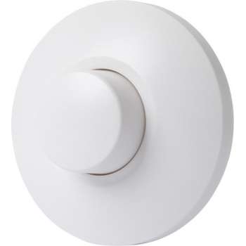 EcoDim - LED Vloerdimmer - ECO-DIM.09 - Fase Afsnijding RC - Enkel Knop - 0-50W - Rond - Mat Wit - BSE