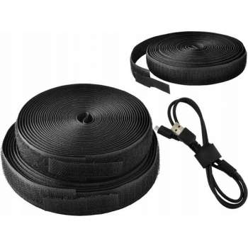 XL Klittenband Kabelbinder Op Rol - 9 meter - Zelfklevend Tape rondjes - Afknipbaar Trekbandjes - Kabelhouder Herbruikbaar