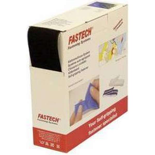 FASTECH® B50-SKL02999910 Klittenband Om vast te plakken Hotmelt Lusdeel (l x b) 10000 mm x 50 mm Zwart 10 m