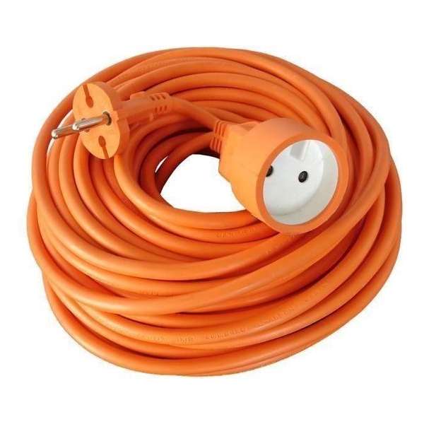 Verlengsnoer voor tuinkabel HO5VVF 2 x 1,5 mm2 oranje 25m