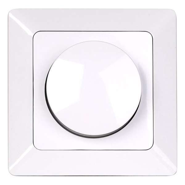 LED Dimmer - Aigi - Inbouw - Enkel Knop - 3-60W - Incl. Afdekraam - Wit - BSE