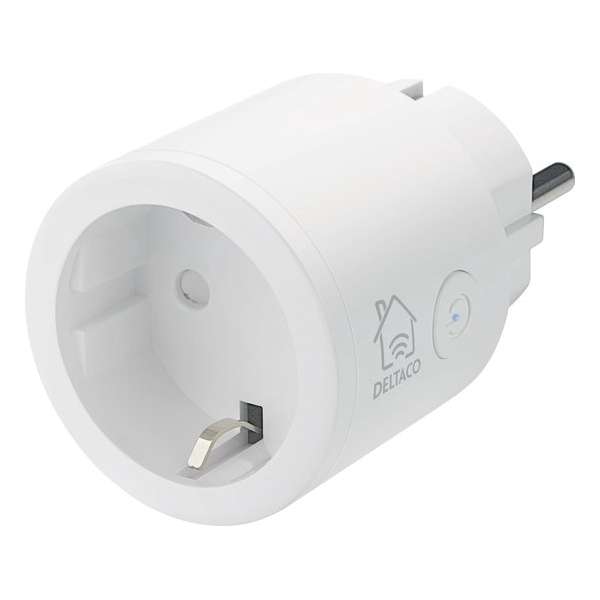 Deltaco Smart Home Single Smart Powerplug, switch, WiFi, 1xCEE 7/3, 10A, 2400W, timer - White