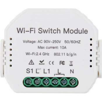 Smart Home slimme inbouw schakelaar module - enkel - wifi