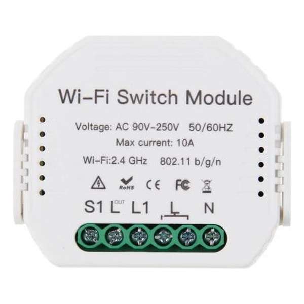 Smart Home slimme inbouw schakelaar module - enkel - wifi