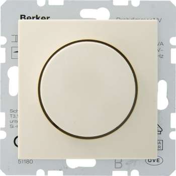 Berker S1 inbouwdimmer halogeen spoeltrafo creme 20-500W (Te combineren met Berker B.1-B.3-B.7 serie)