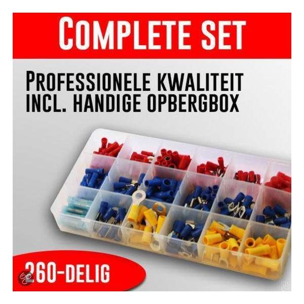 Toolwelle Aansluitstekker Complete kabelschoenen set 260 delig