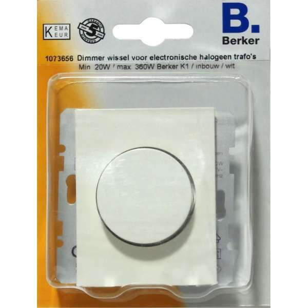 BERKER K1 dimmer 20-360 W inbouw wissel | WIT