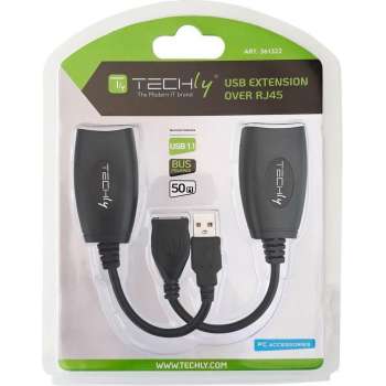 Techly USB EXTENDER OVER CAT 5E & 6 UP TO 60M