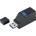 WiseGoods USB Hub 3 Poorts - USB Splitter - Mini Usb 2.0 en 3.0 - Kaartlezer - Hoge Snelheid - Zwart