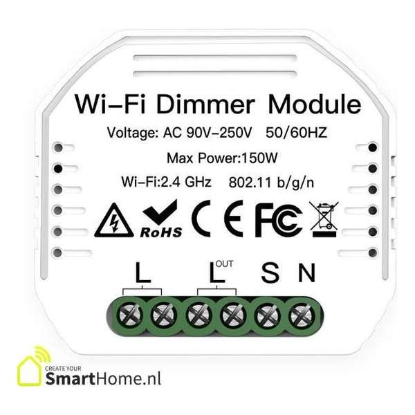 Smart Home Inbouw dimmer module - Wifi - LED - Halogeen