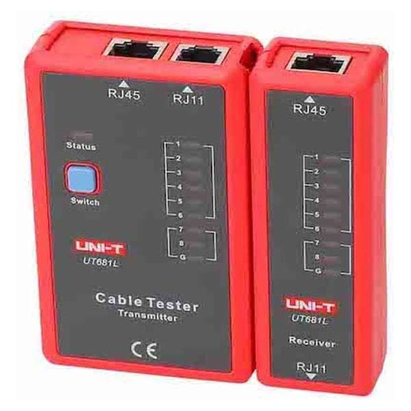 UNI-T UT681L kabeltester voor UTP netwerkkabel met RJ45 (8P8C) en RJ11 (6P4C) connector