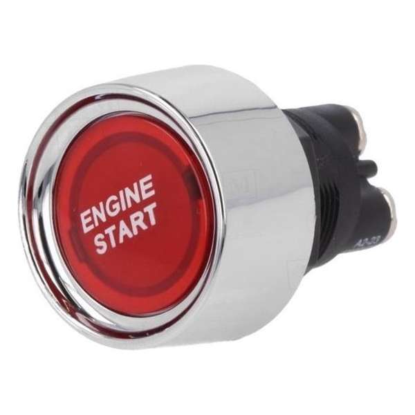 Auto motor startknop - 22mm - SPST NO - Rood- 12V