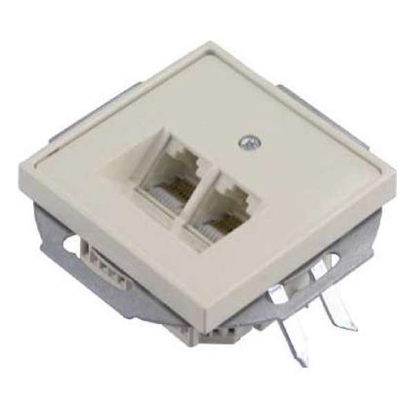 BERKER S1 RJ-45 stopcontact 2-voudig, inbouw | WIT