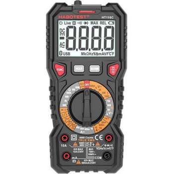 Digitale multimeter met zaklamp Habotest HT118C, True RMS, NCV, batterijtest