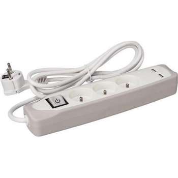 Perel Stekkerdoos 3-voudig Incl. 2 Usb-poorten Penaarde 3500w