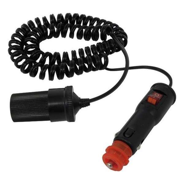 Carpoint Verlengkabel 12 volt -24 volt  3 meter - Max 4,5A - Max 54W - met schakelaar